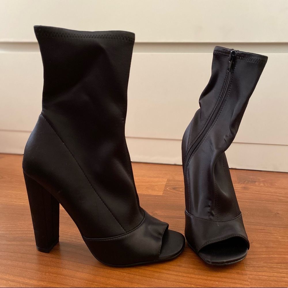 Never worn satin booties